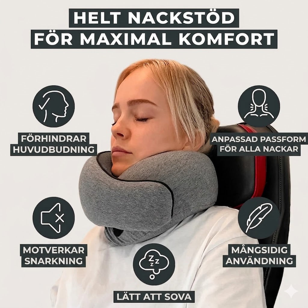 3-i-1 Resekit - Nackkudde, Ögonmask & Påse